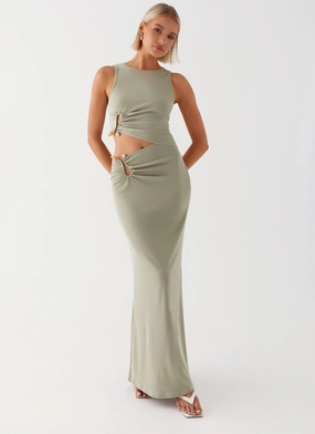 Elegant holiday wear Lennox Maxi Dress - Sage