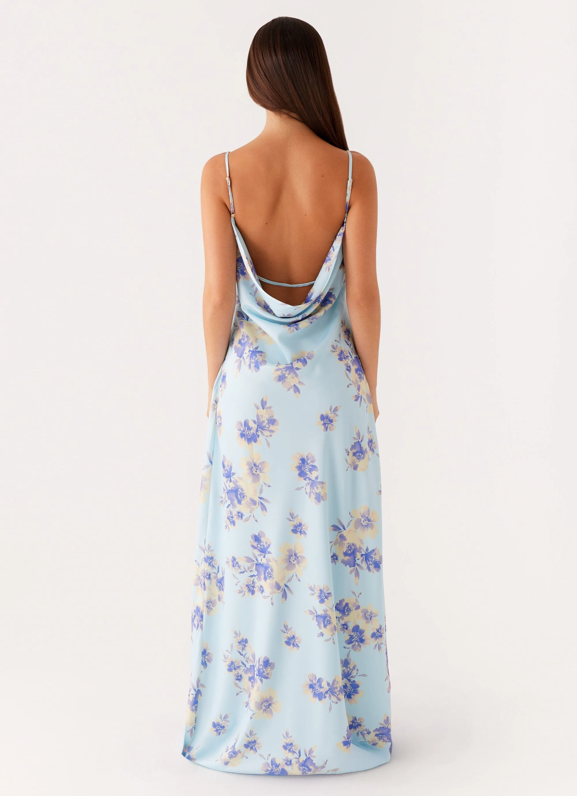 Layered Texture Weekend Feel Liana Cowl Maxi Dress - Print