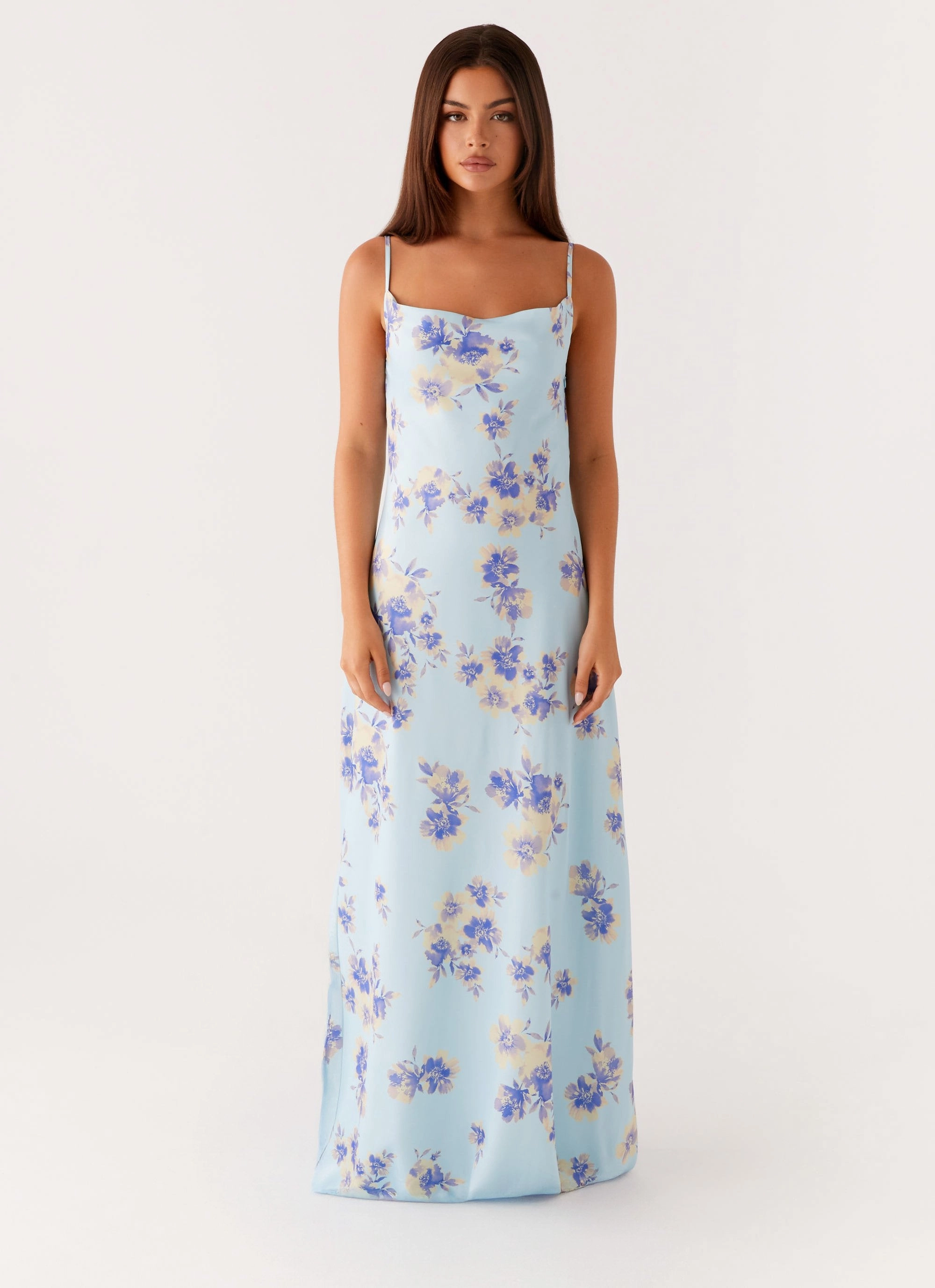 Liana Cowl Maxi Dress - Print Soft Detail Calm Touch