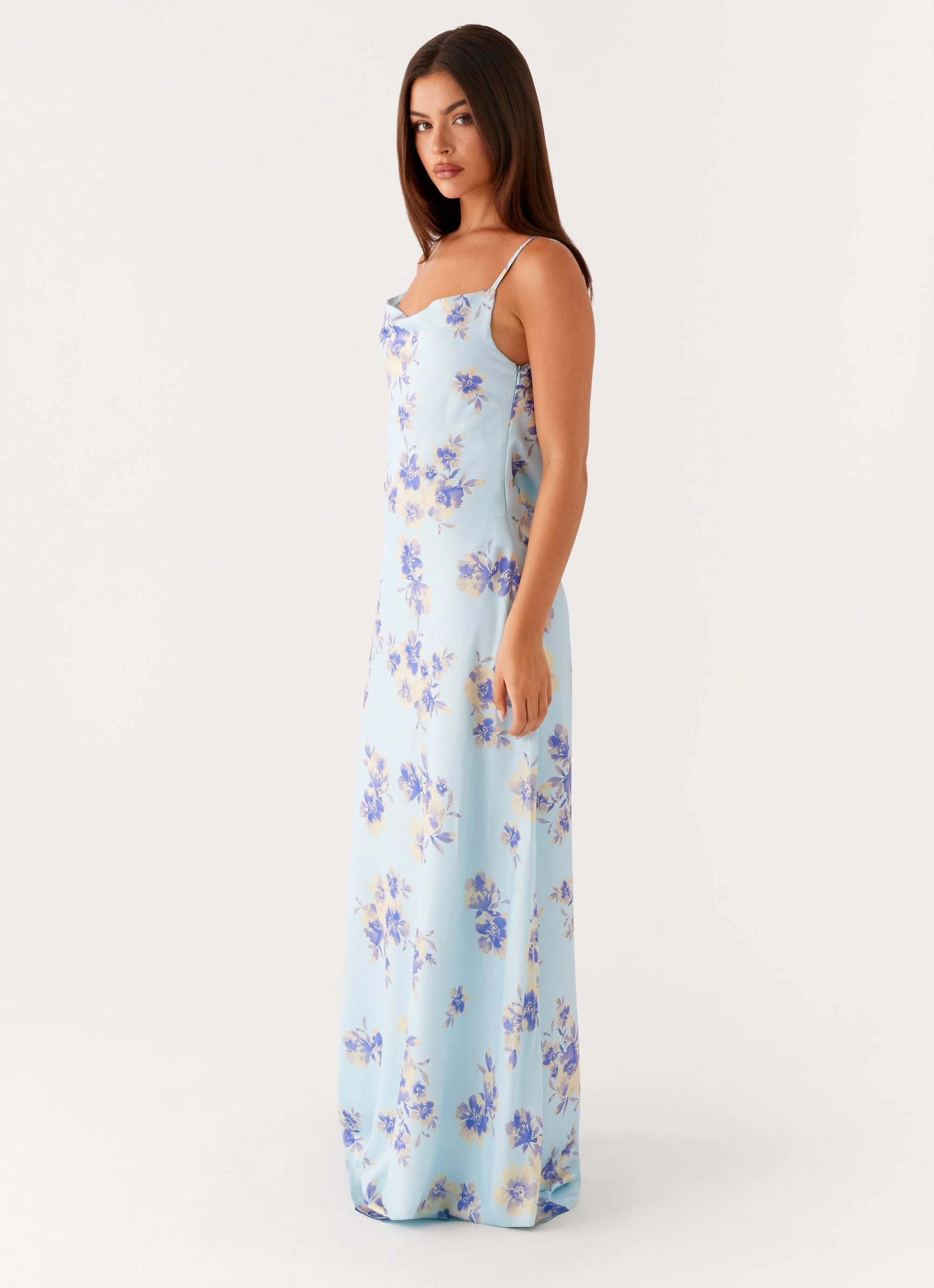 Influencer-Style Liana Cowl Maxi Dress - Print