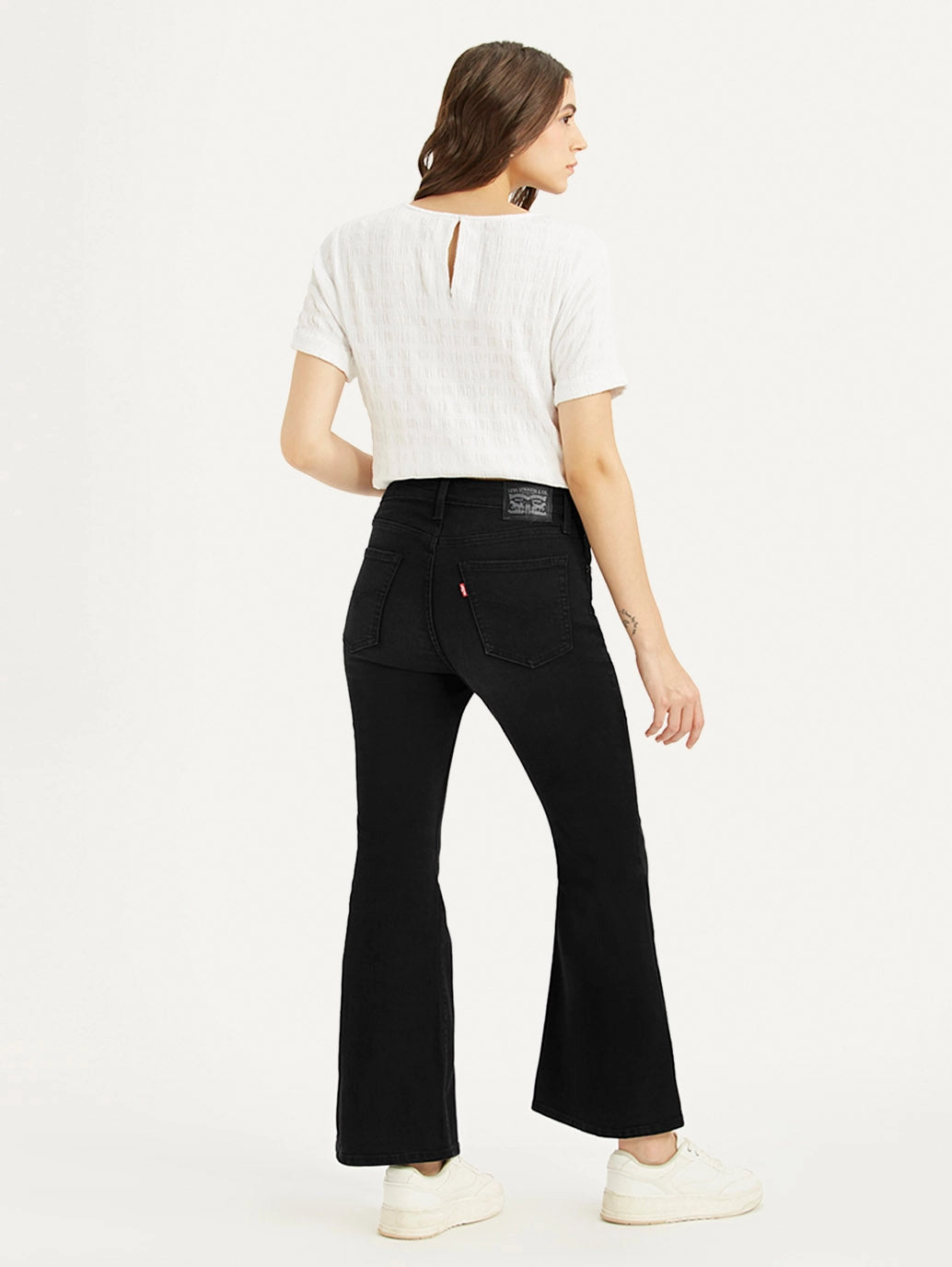 Winter Warmth Festival Outfit Outdoor Adventure Women's 726 Black Flared Fit High Rise Jeans