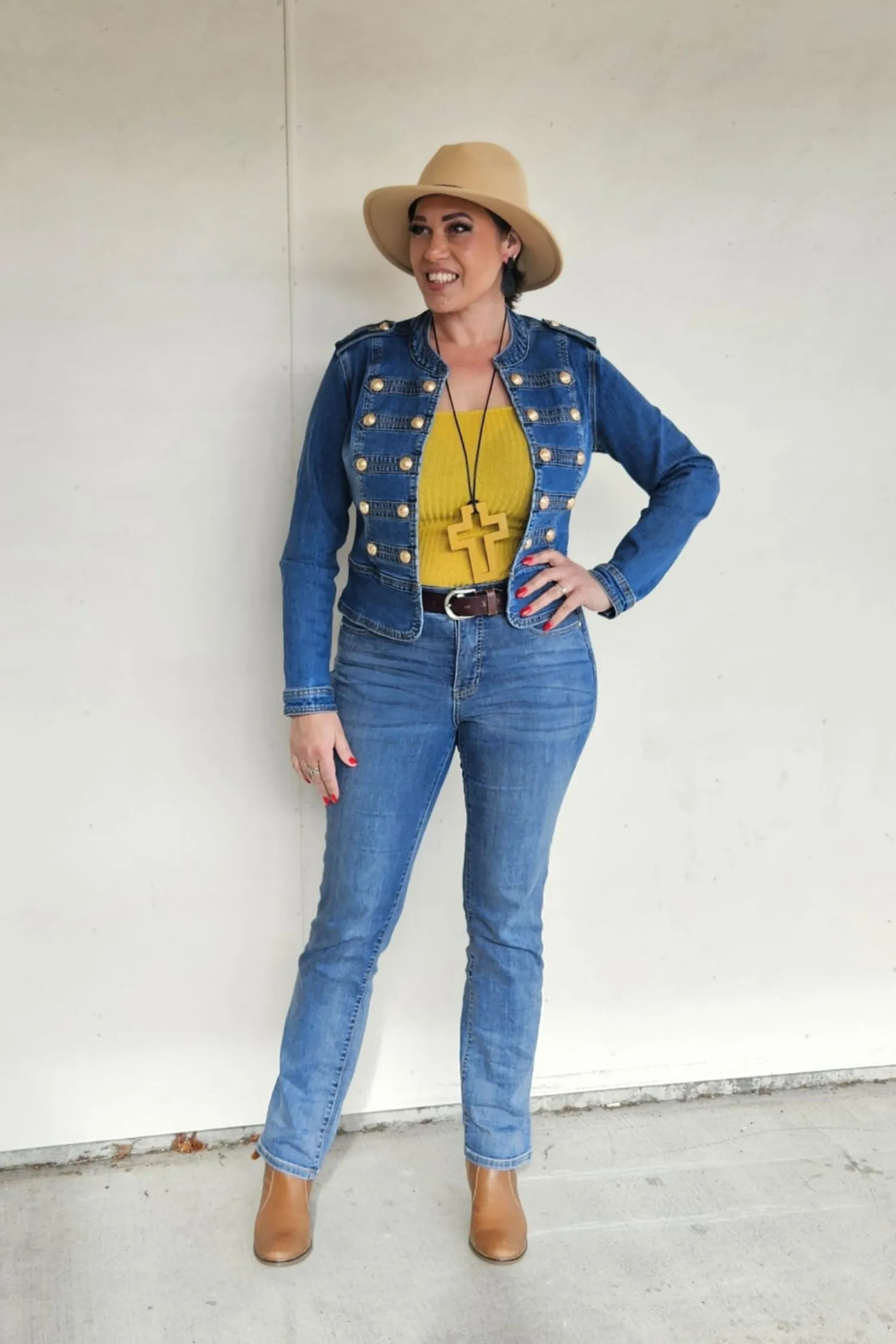 Frank Lyman - 246204U Military Denim Jacket Airtight Seam Sealing