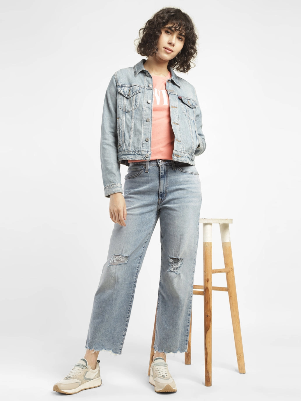 All Day Use Neutral Loose Women's 94 Blue Baggy Fit High Rise Jeans