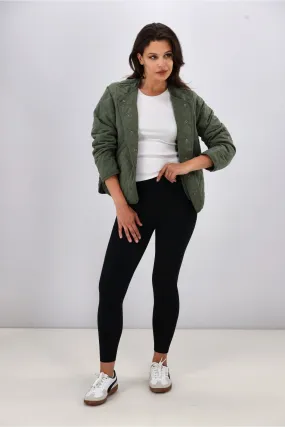 Taped Edges AS Colour Wo's Quilted Jacket Cypress