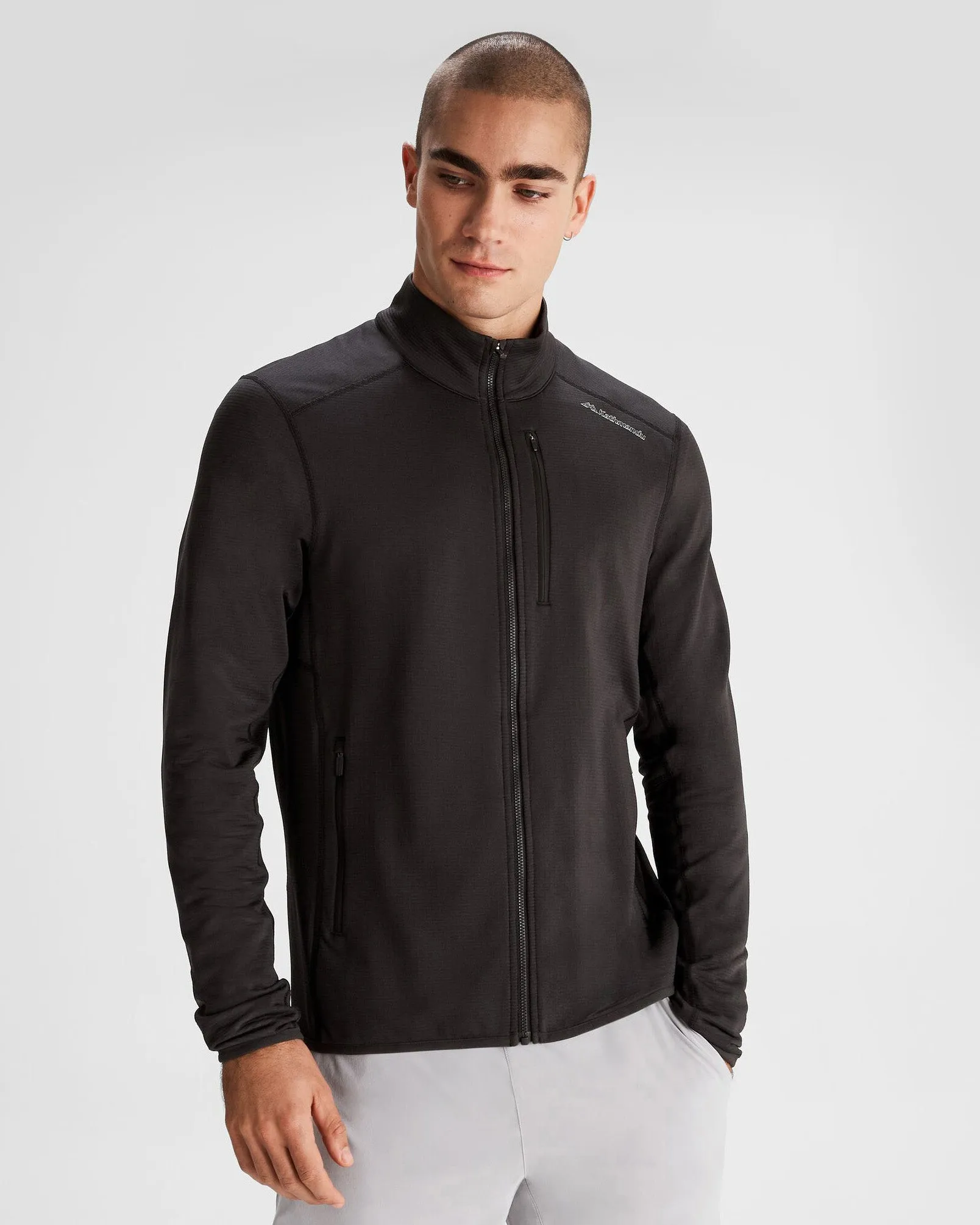 Men's Seeker Fleece Jacket - Black Stingray Roll up sleeves