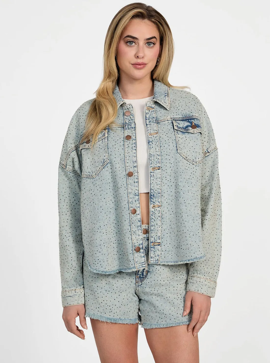 Cool Climate Blue Denim Western Shacket