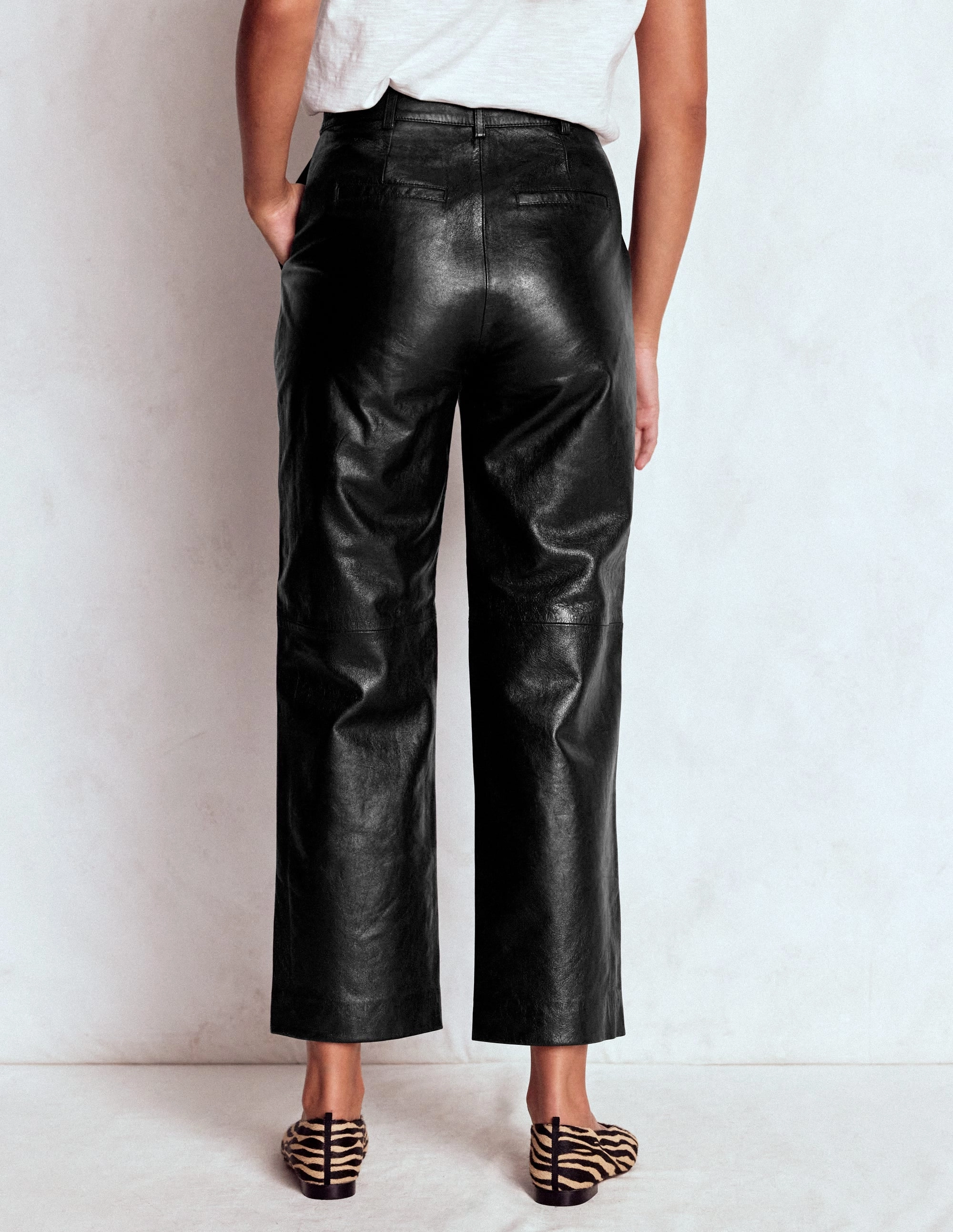 Canonbury Leather Trousers-BLACK Dynamic Fit