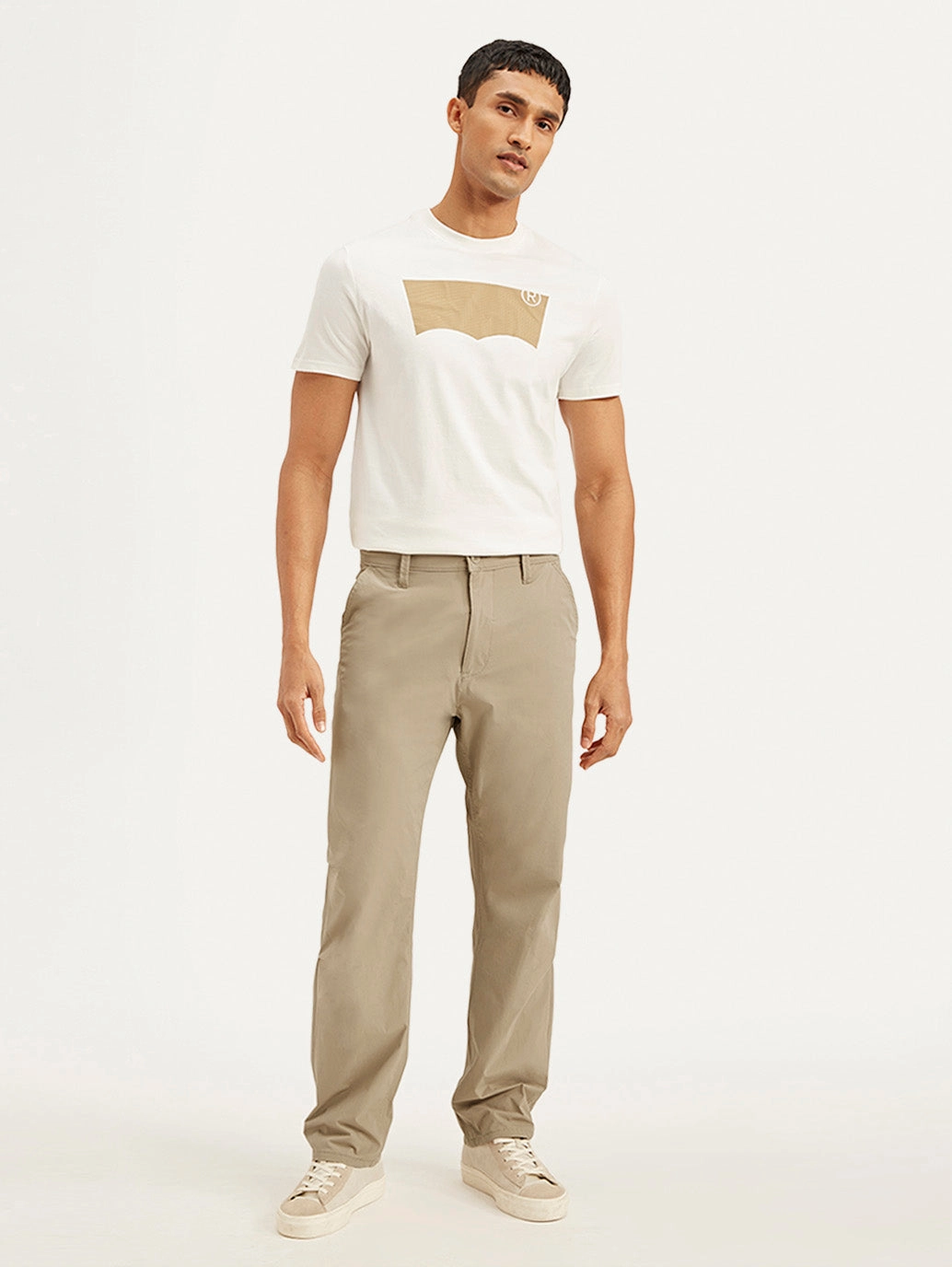 Everyday Must-have Men's Beige Loose Fit Chino Cargos
