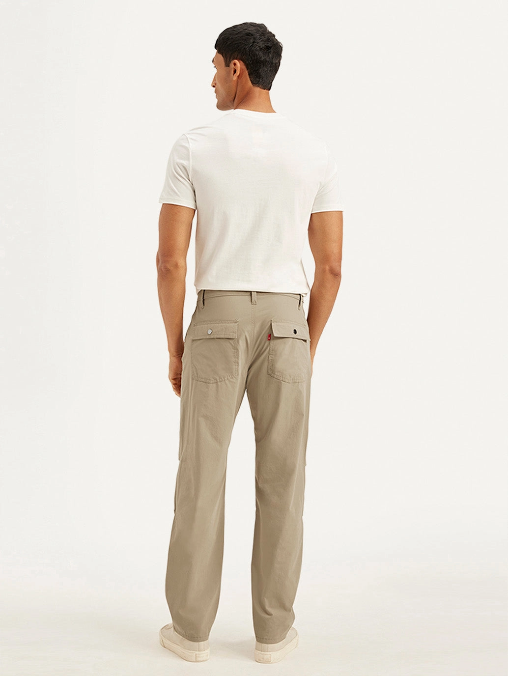 Men's Beige Loose Fit Chino Cargos AntiPilling Chic Vibe