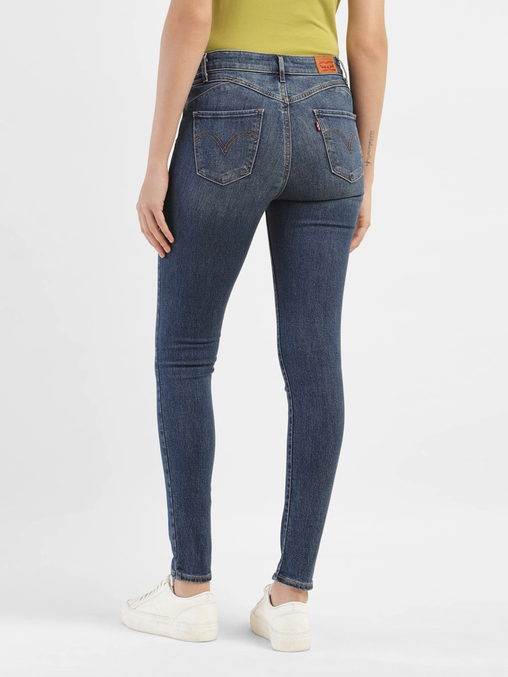 Women's Blue Shaping Wide Leg Fit High Rise Jeans Classic Style Beach Day Breathable