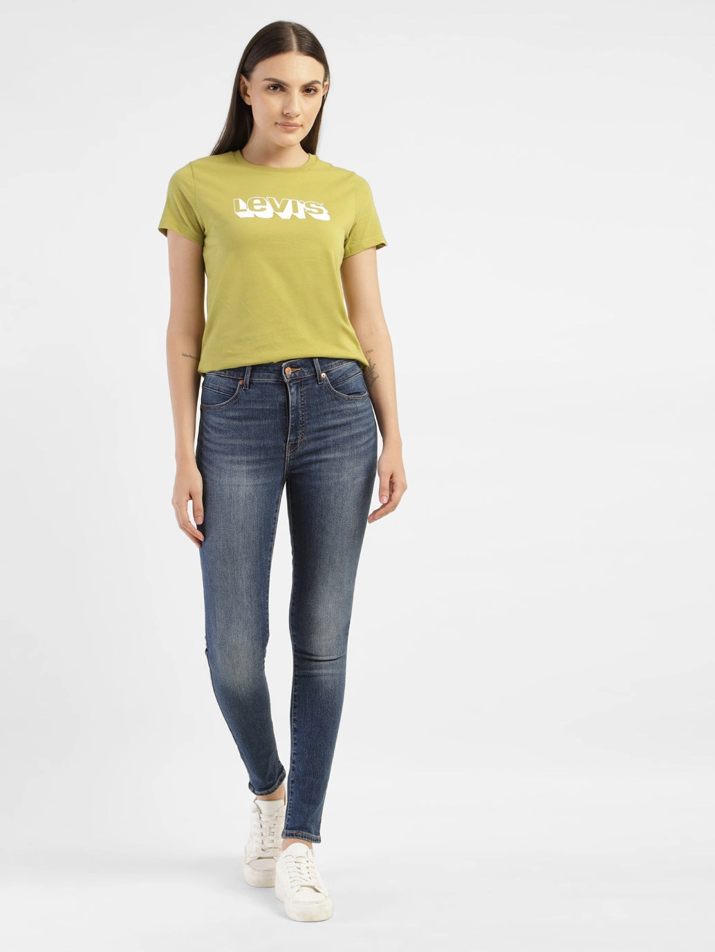 Brushed Interior Comfy Streetwear Fan Music Event Women's Blue Shaping Wide Leg Fit High Rise Jeans