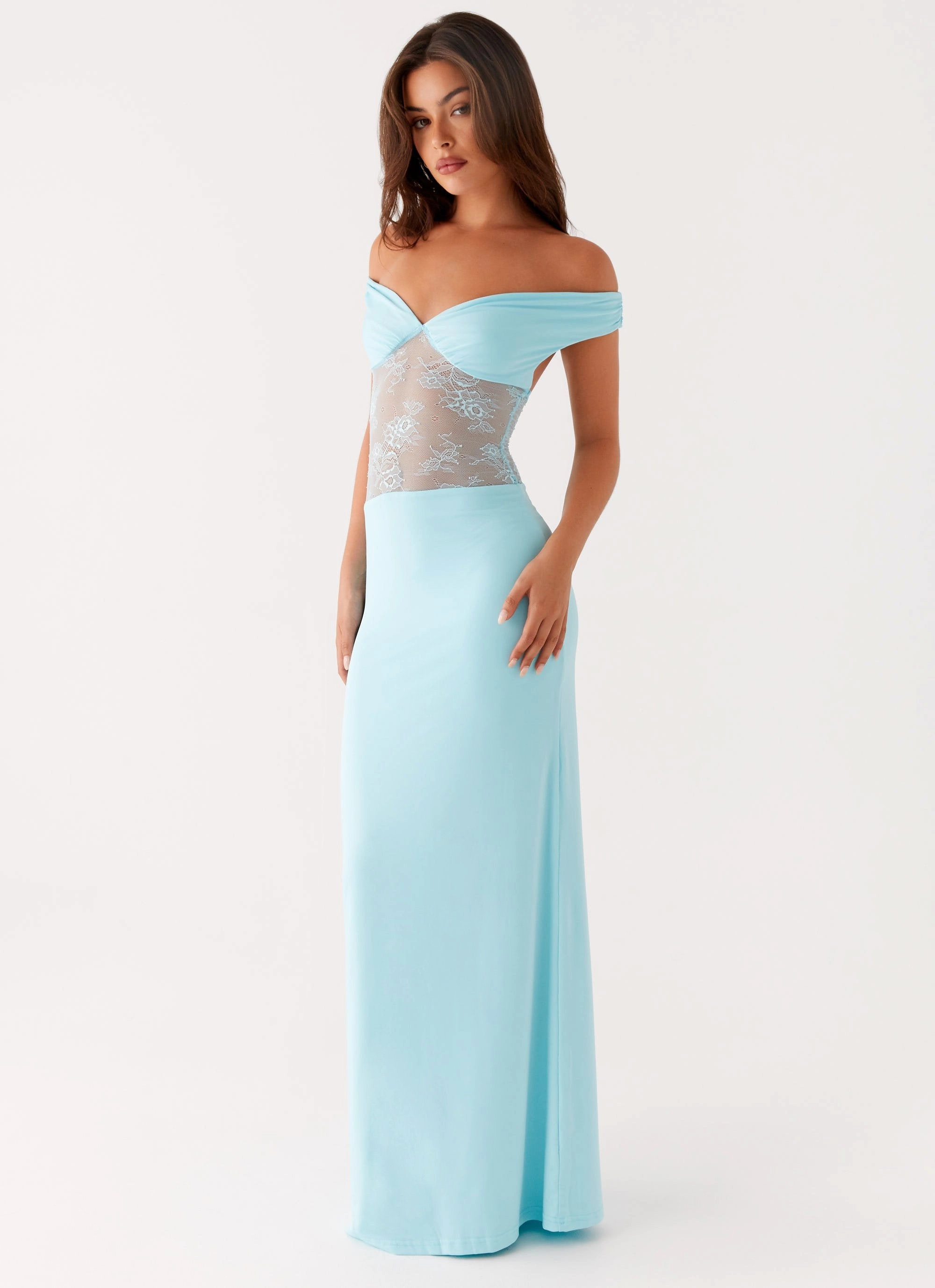 Infatuation Lace Maxi Dress - Turquoise Adjustable Straps Casual Core