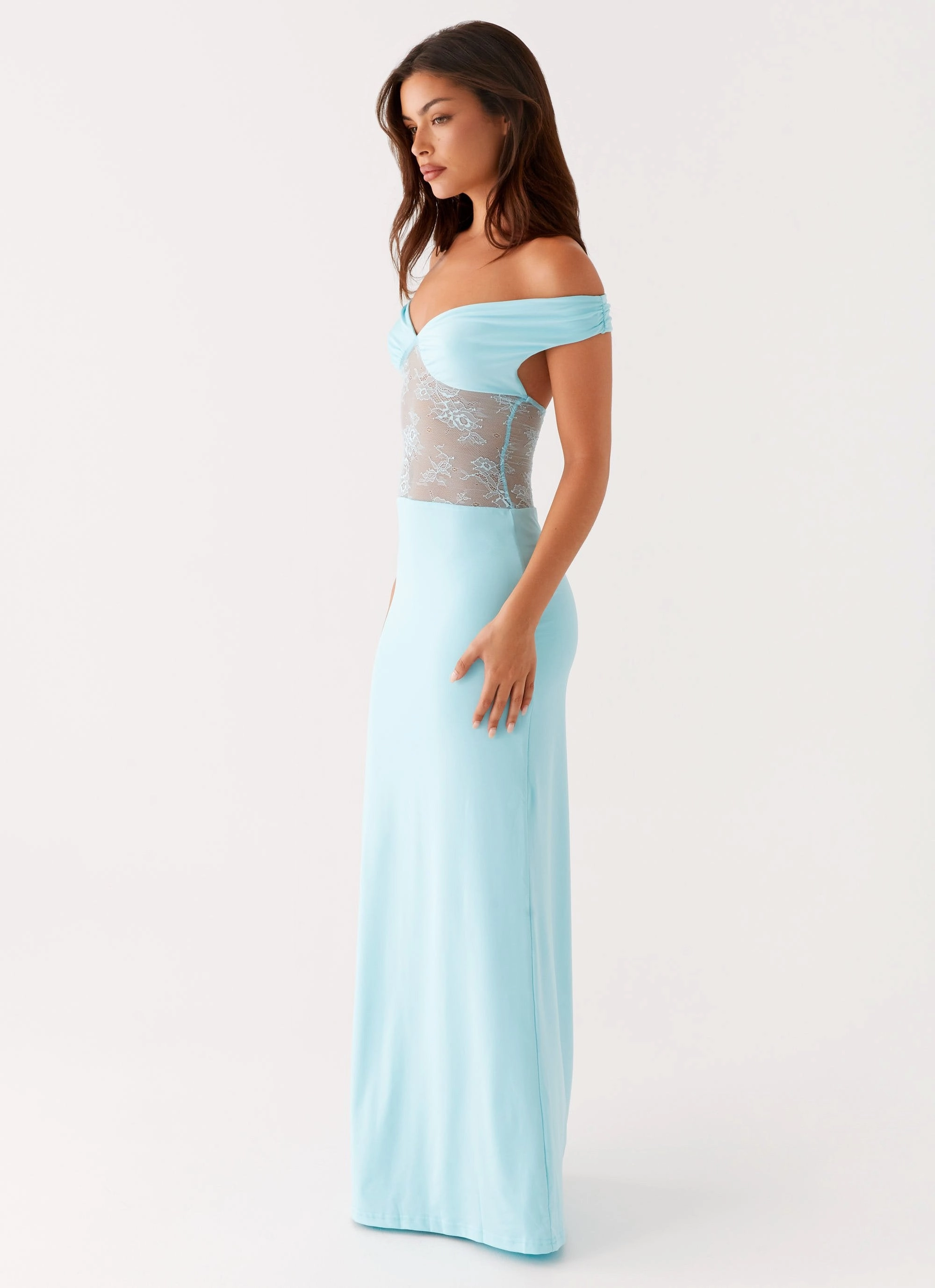 Movement Friendly Infatuation Lace Maxi Dress - Turquoise