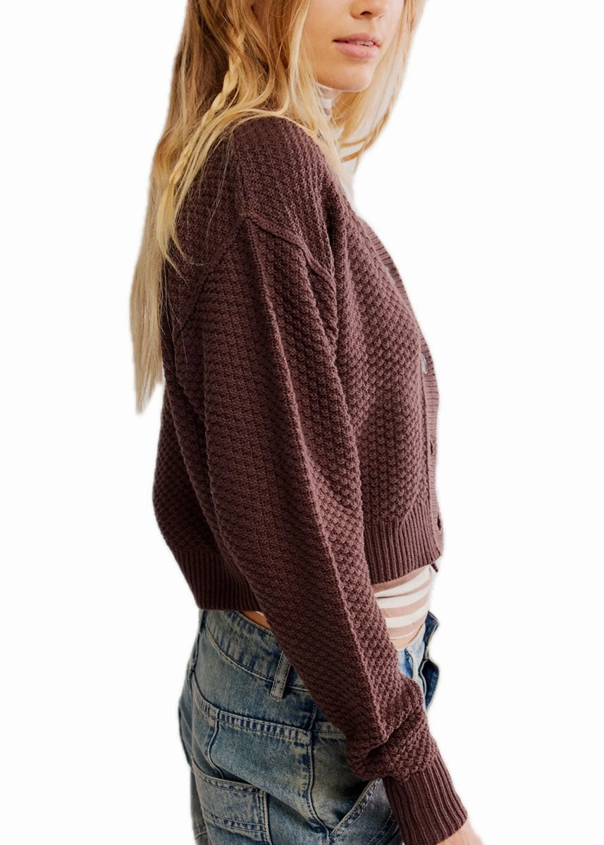 All-Season Fit Relaxed Vibe Lila Cardi - Potting Soil