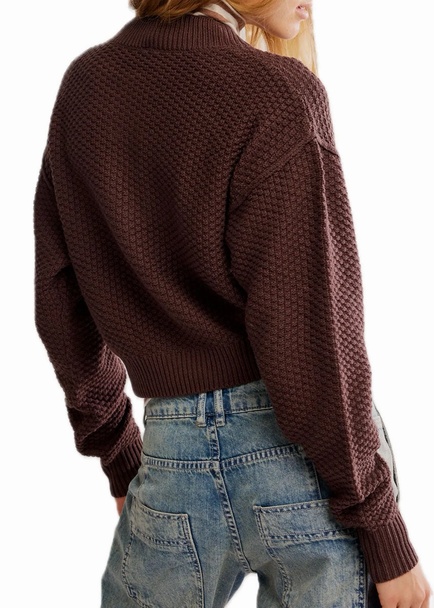 Comfortable Fit Design Lila Cardi - Potting Soil