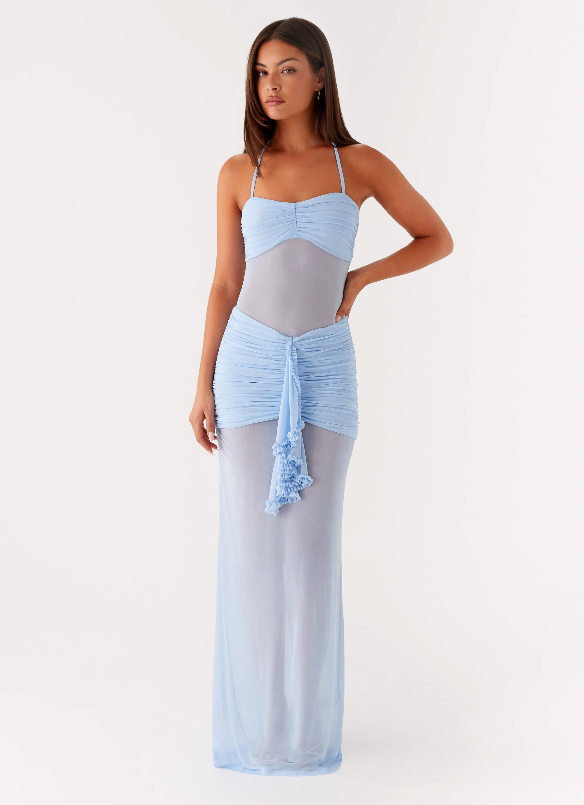 Lily Halter Maxi Dress - Blue Urban Edge Church Scene