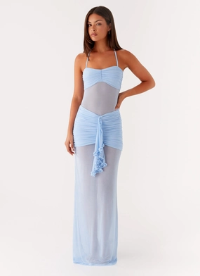 Lily Halter Maxi Dress - Blue Urban Edge Church Scene