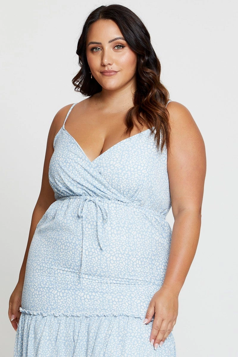 Geo Print Skater Dress V-neck Sleeveless everyday elegance