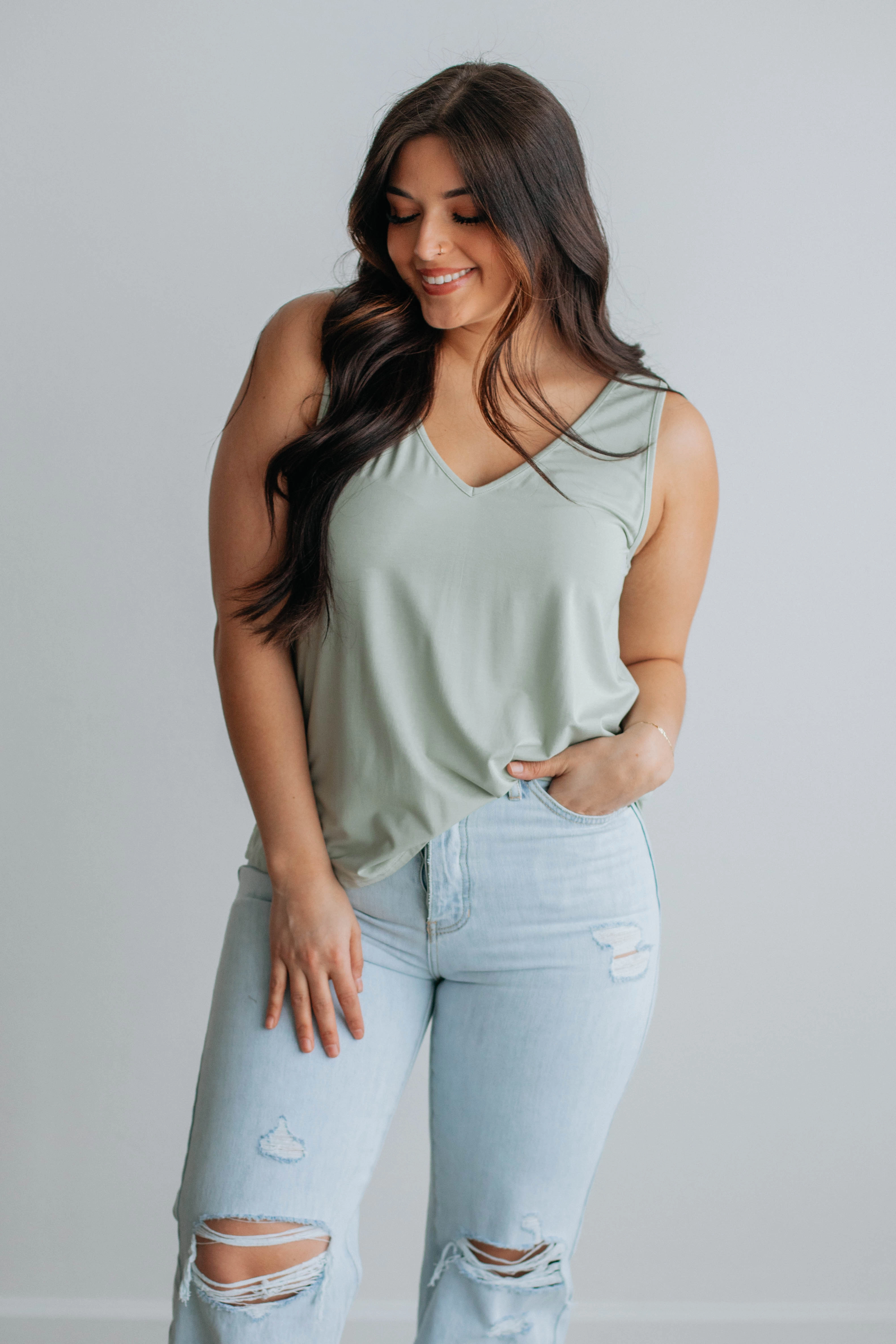 army Linley Basic Tank - Light Sage