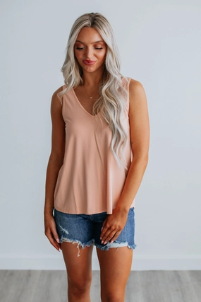 fire fighting Stretchable Fabric Linley Basic Tank - Peach