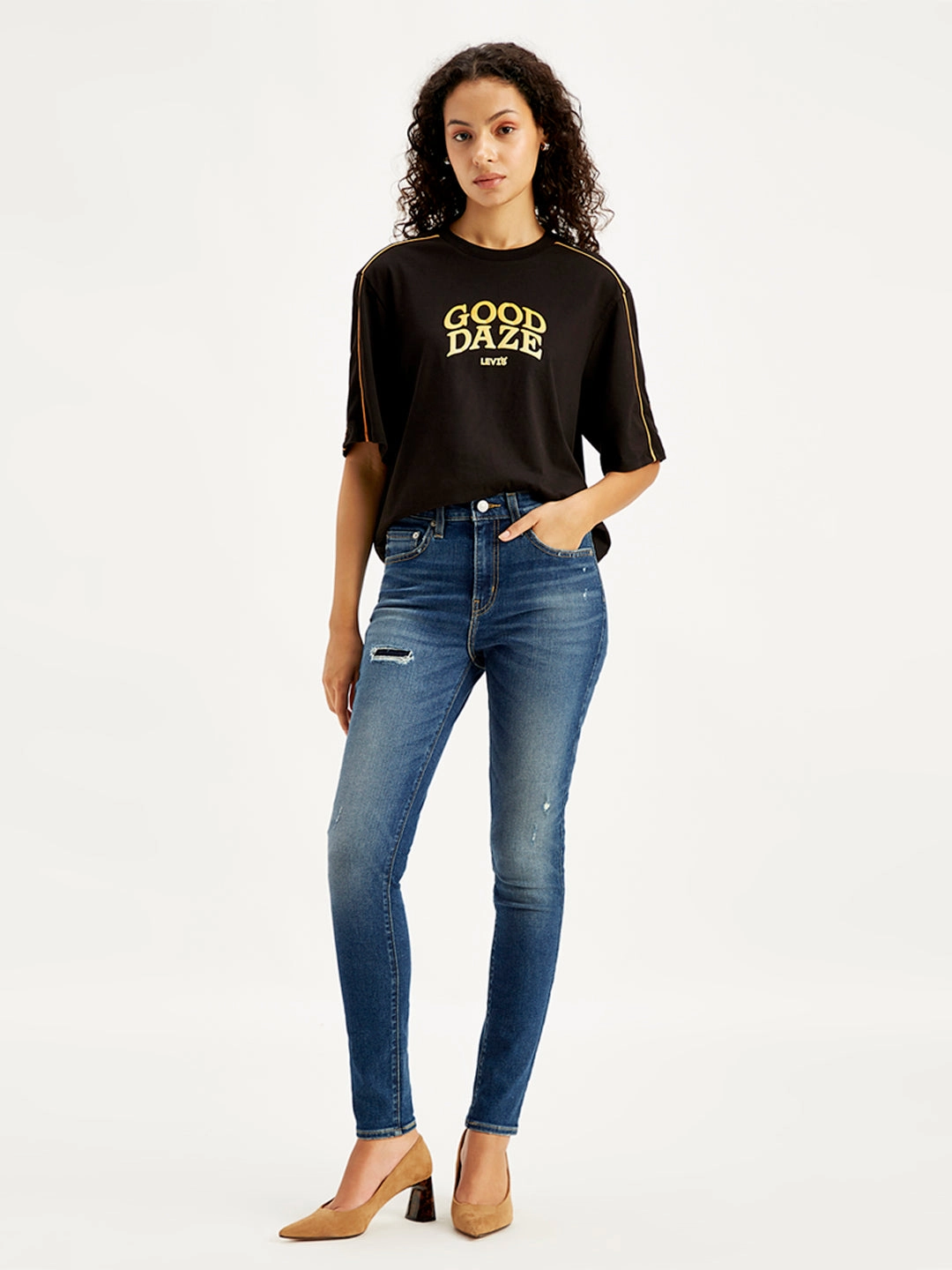 Women's 314 Blue Straight Fit High Rise Jeans Artist Vibe Weekend Warrior Gym Ready