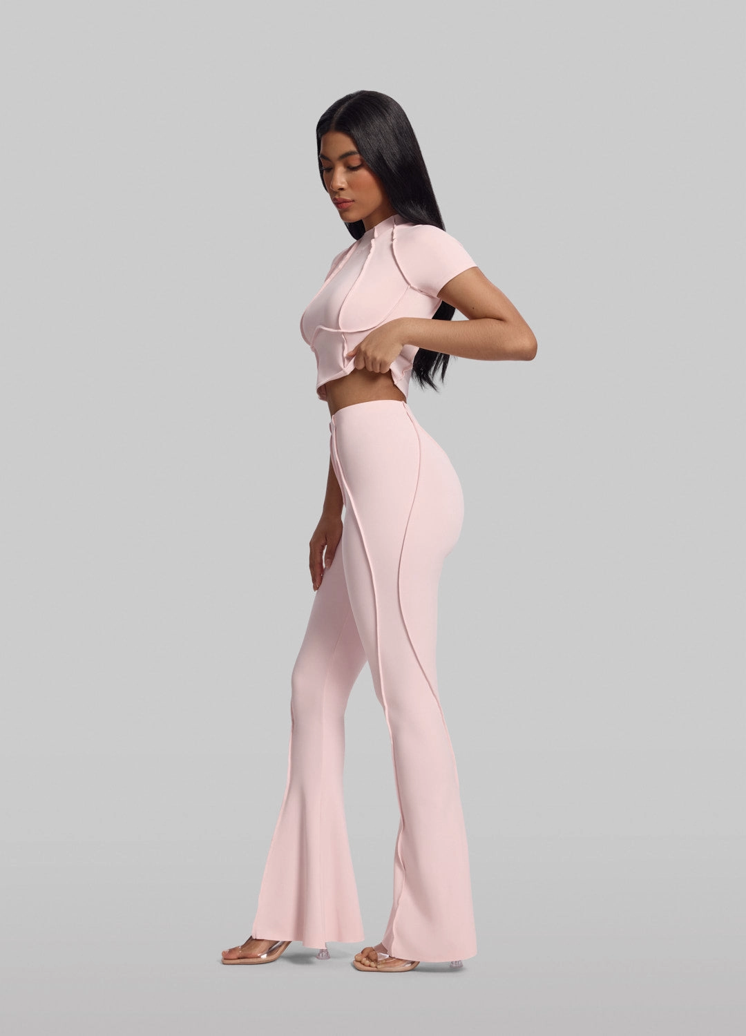 Longline Flare Leggings Yoga Class Minimalist Style