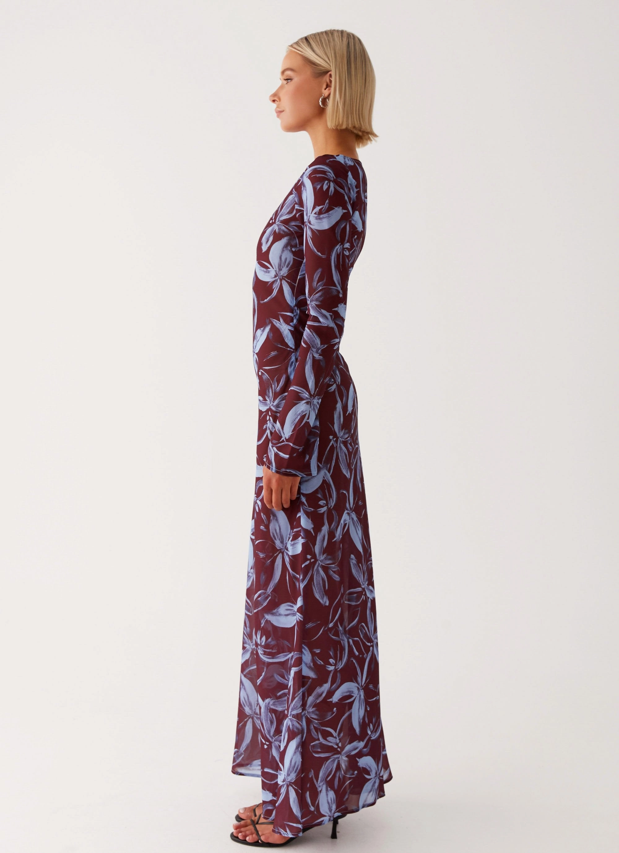Lorde Maxi Dress - Brown Purple Floral Street Ready
