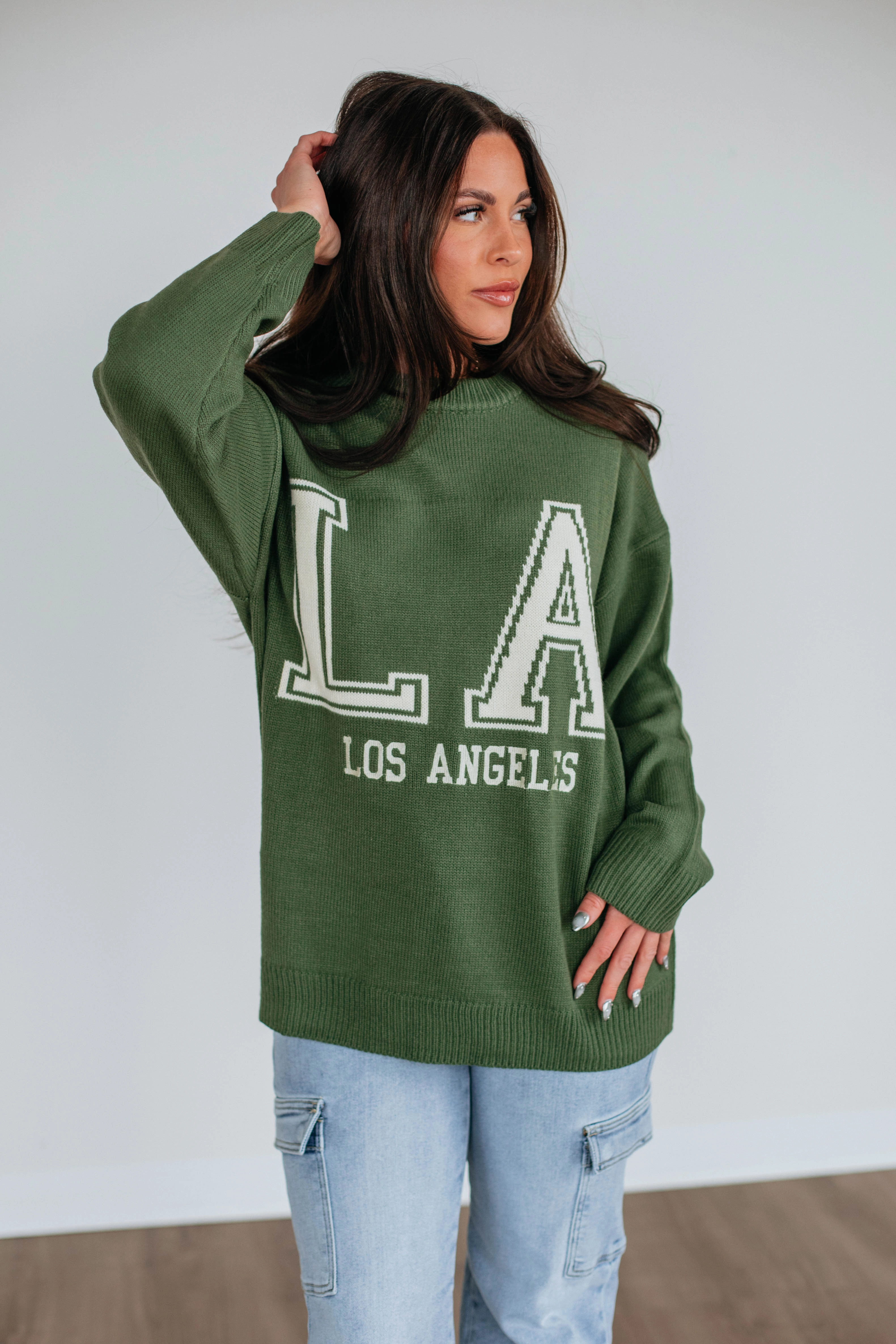 Los Angeles Knit Sweater Cozy Fashion Lattice Stitch Pattern