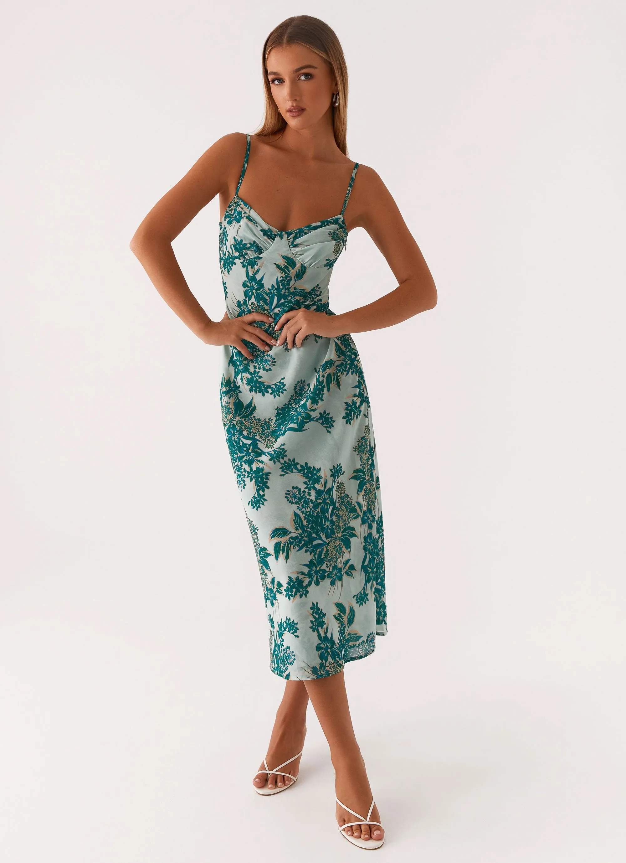 Love Song Midi Dress - Cloud Nine Floral Pure Vibes