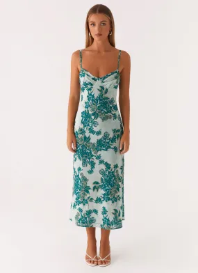 Versatile Design Velvet-Touch Love Song Midi Dress - Cloud Nine Floral