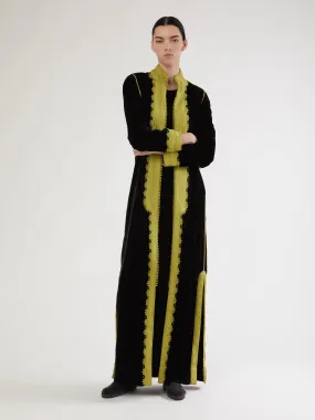 Moroccan long velvet robe Everyday apparel Water Resistant Coat