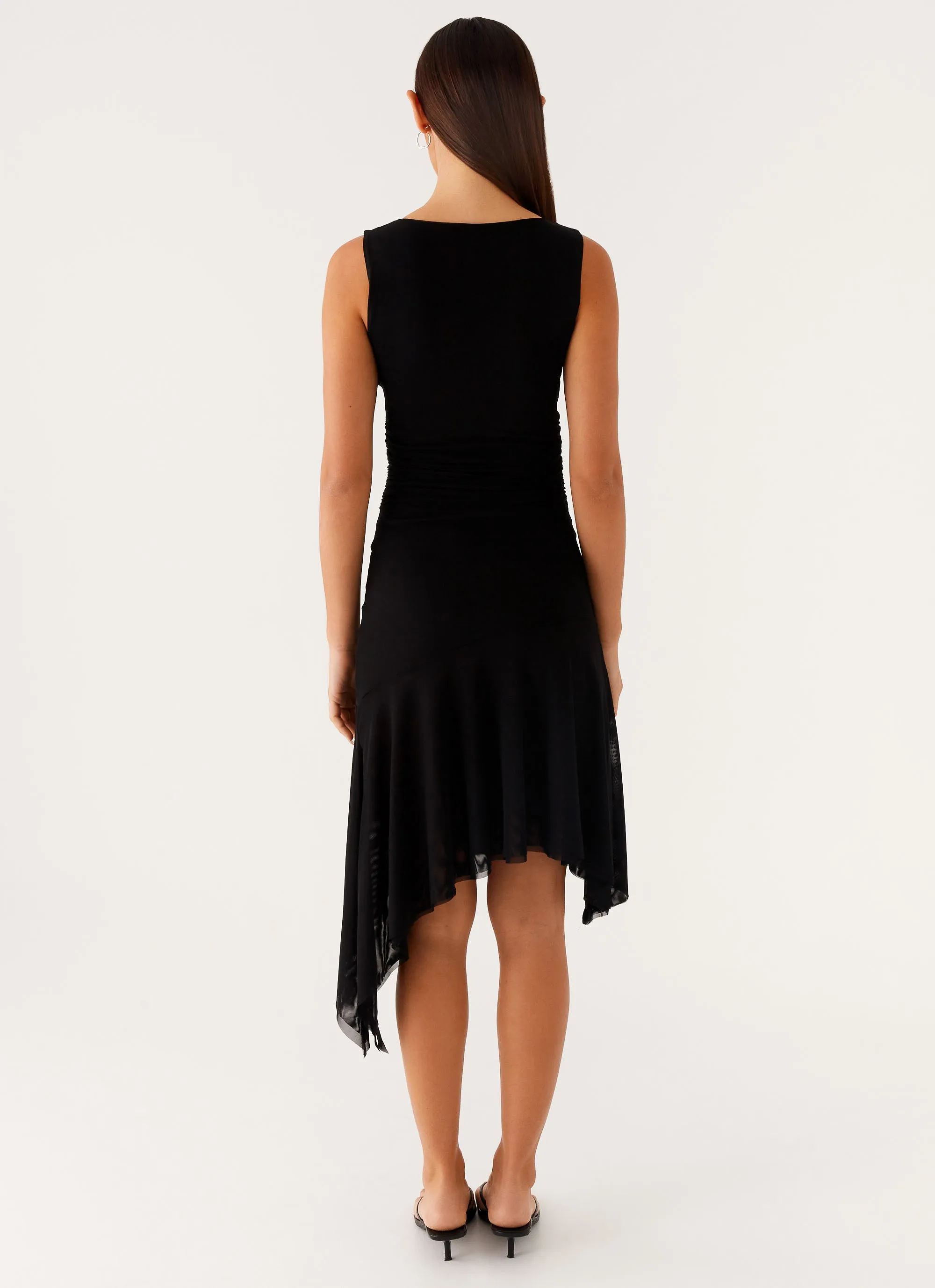Winona Midi Dress - Black All Time Simple Texture