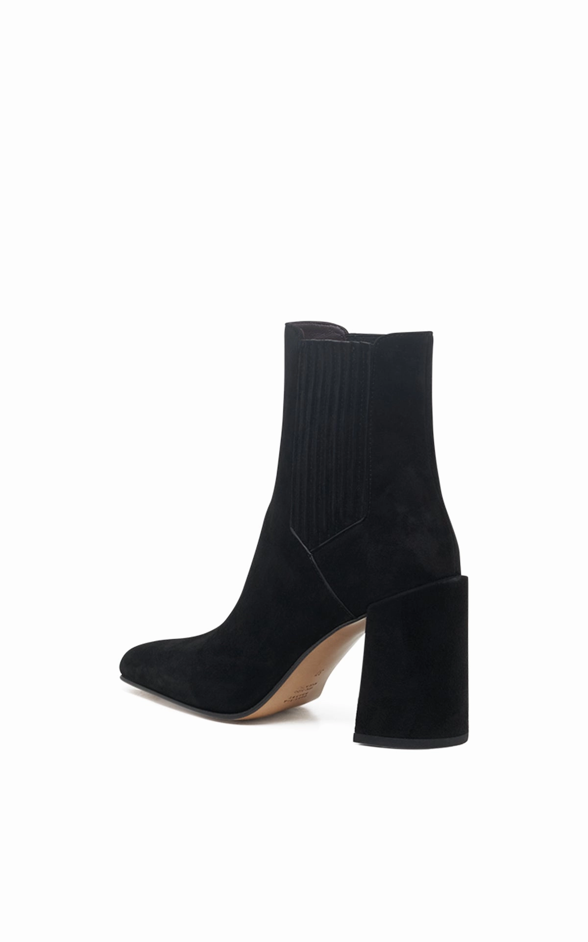 Dad Mode Luke High Heel Ankle Boot in Black Suede