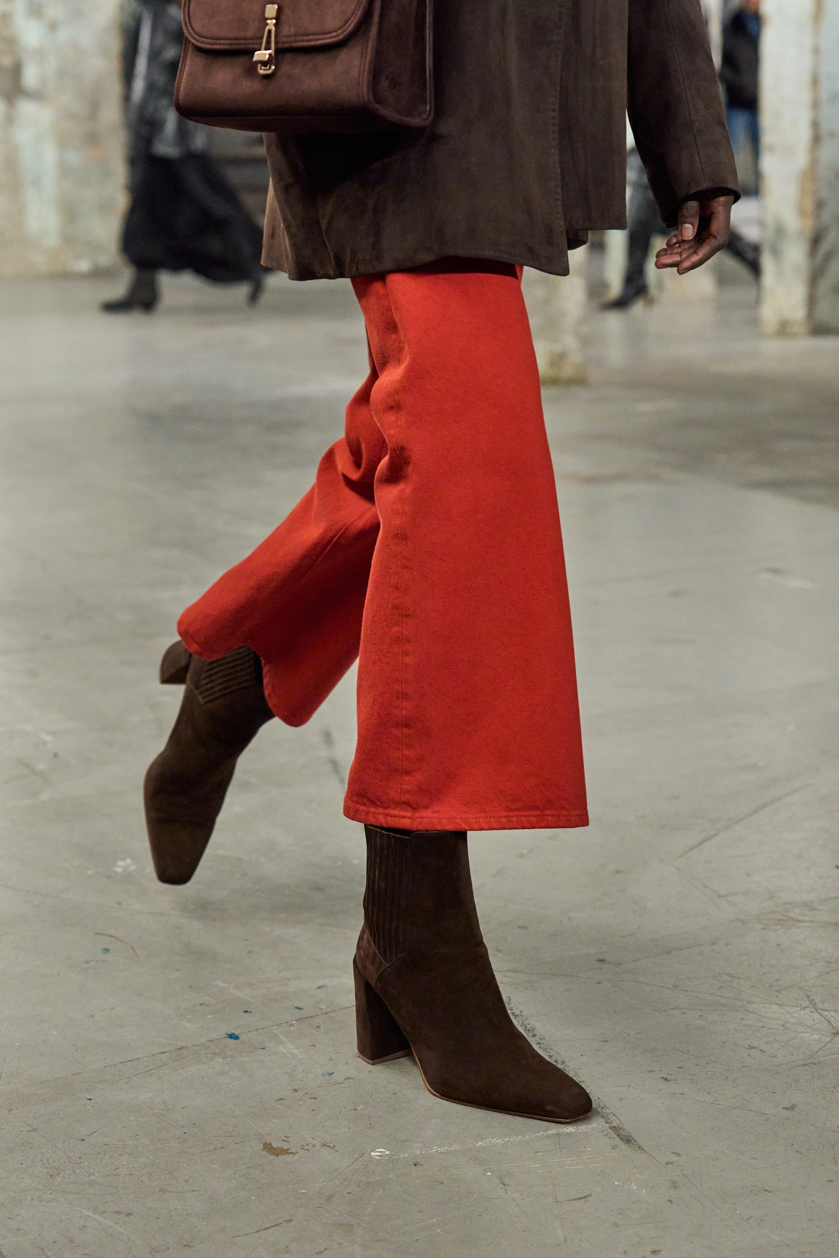 Luke High Heel Ankle Boot in Chocolate Suede Grippy Outsole Rural Traveler