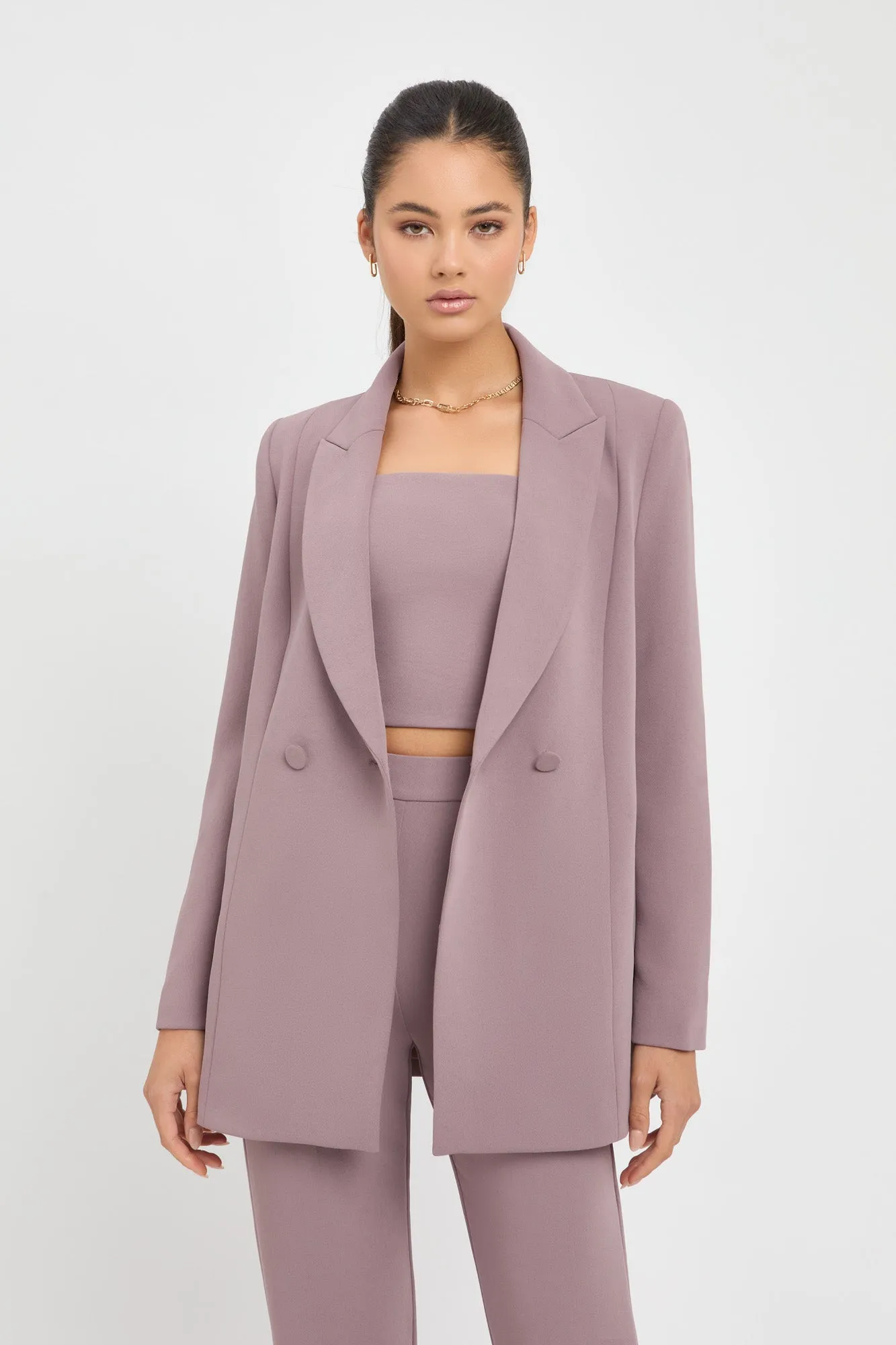 High End Look SeamlessShoulderPanels Lux Oversized Blazer