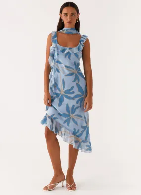 Fariday Midi Dress - Opulent Blue Guest Glam