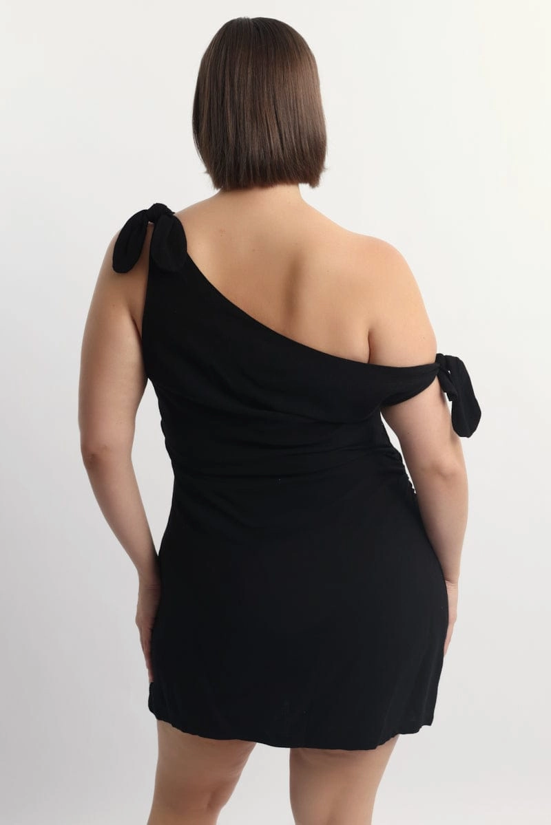 Black Tie Shoulder Minidress Festival Mood Everyday Look