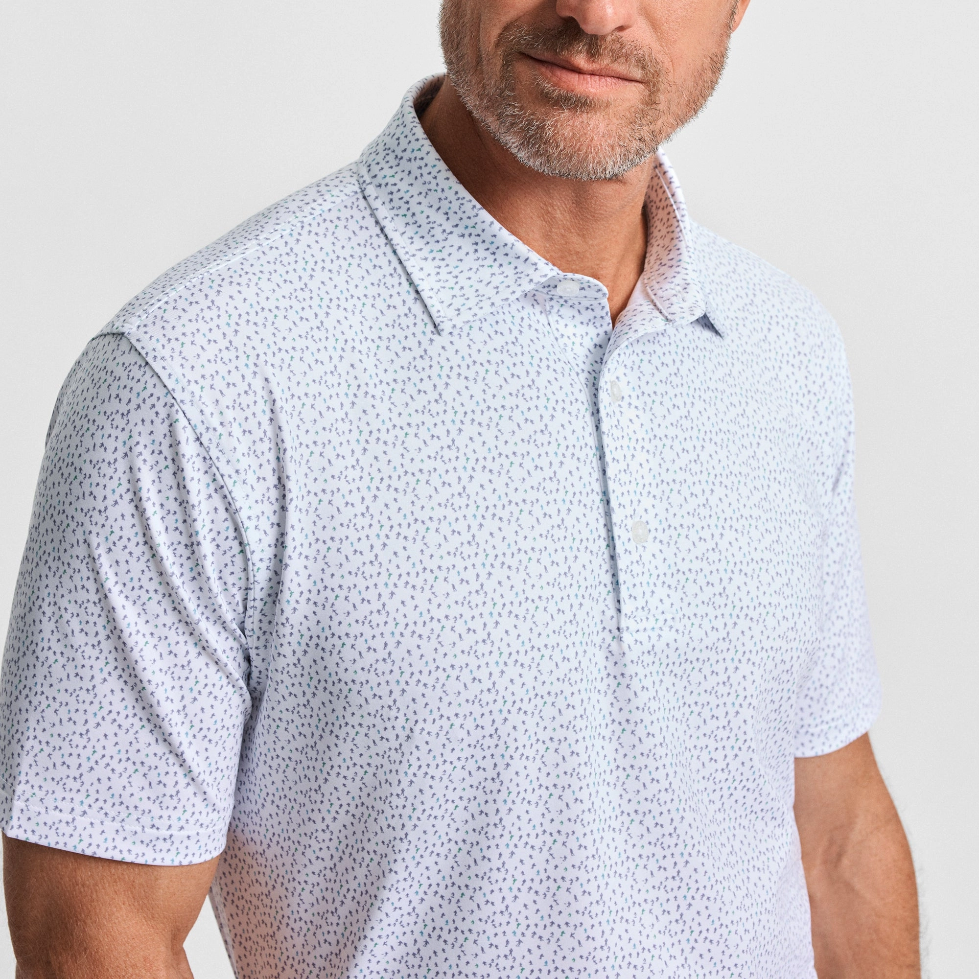 Casual Essentials Fashionable Wear Snow Sprint Printed Performance Polo