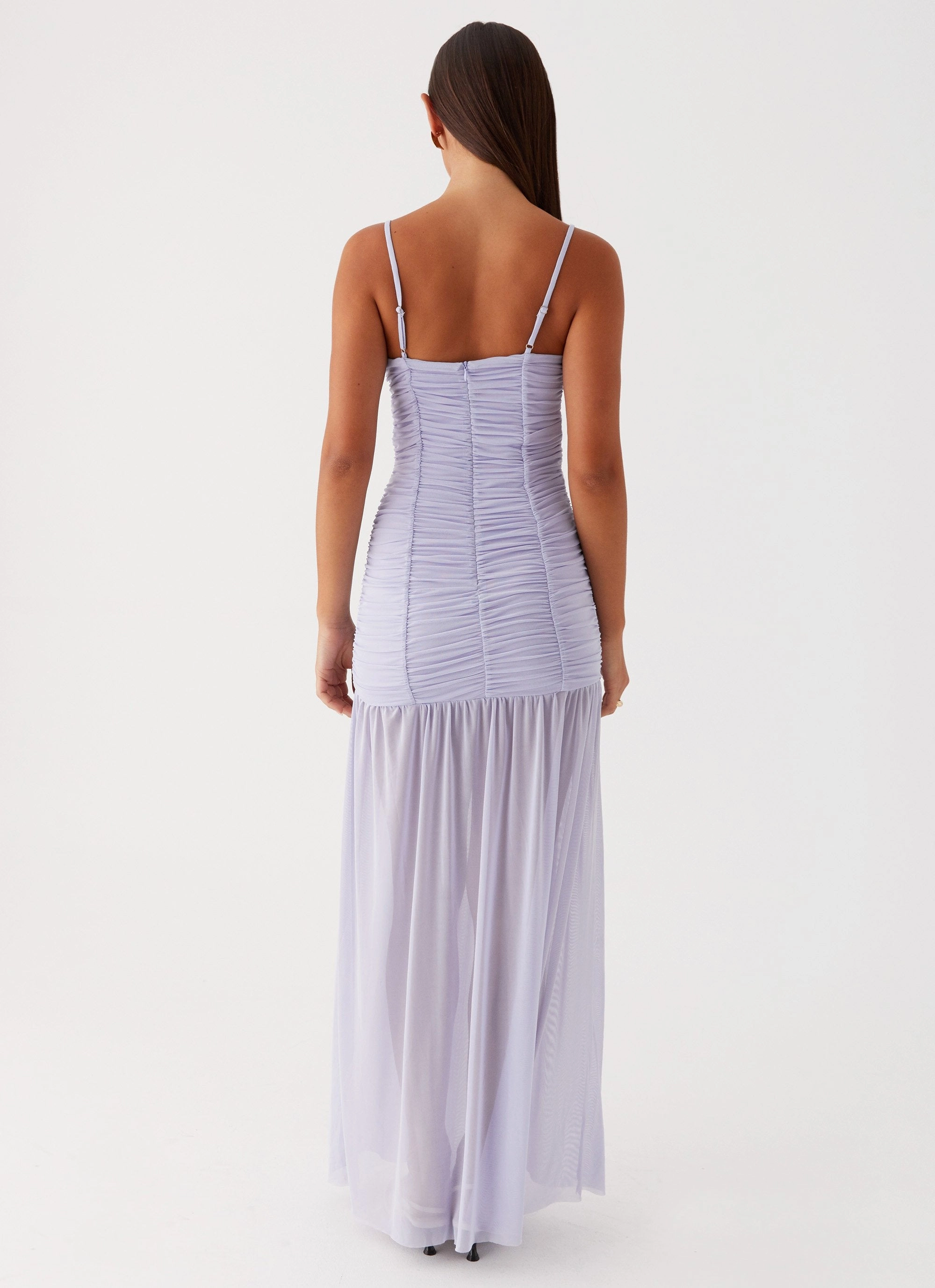 Sophisticated Appeal Constance Mesh Maxi Dress - Lavender