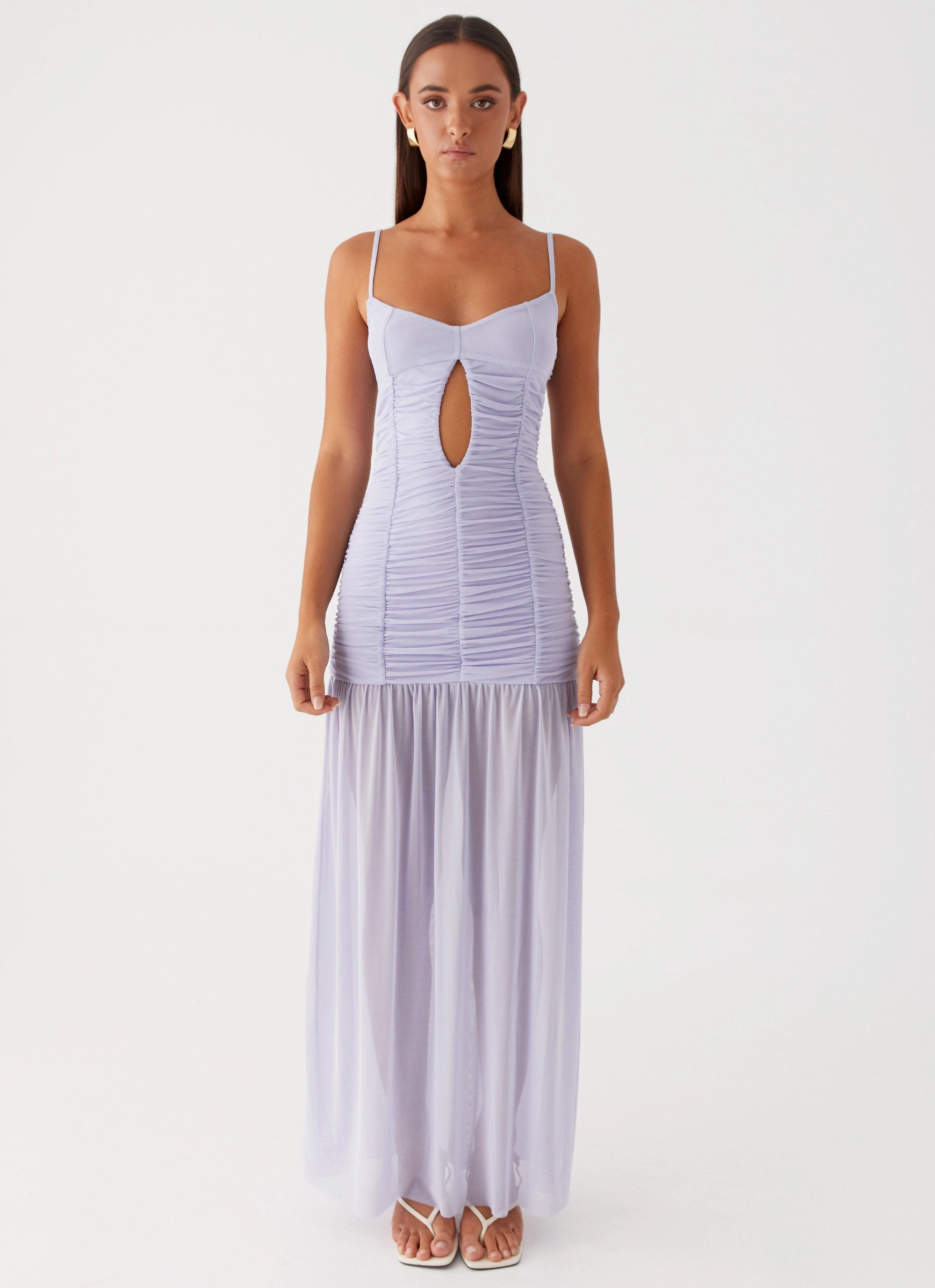 Constance Mesh Maxi Dress - Lavender Fashionable And Functional Polished Look