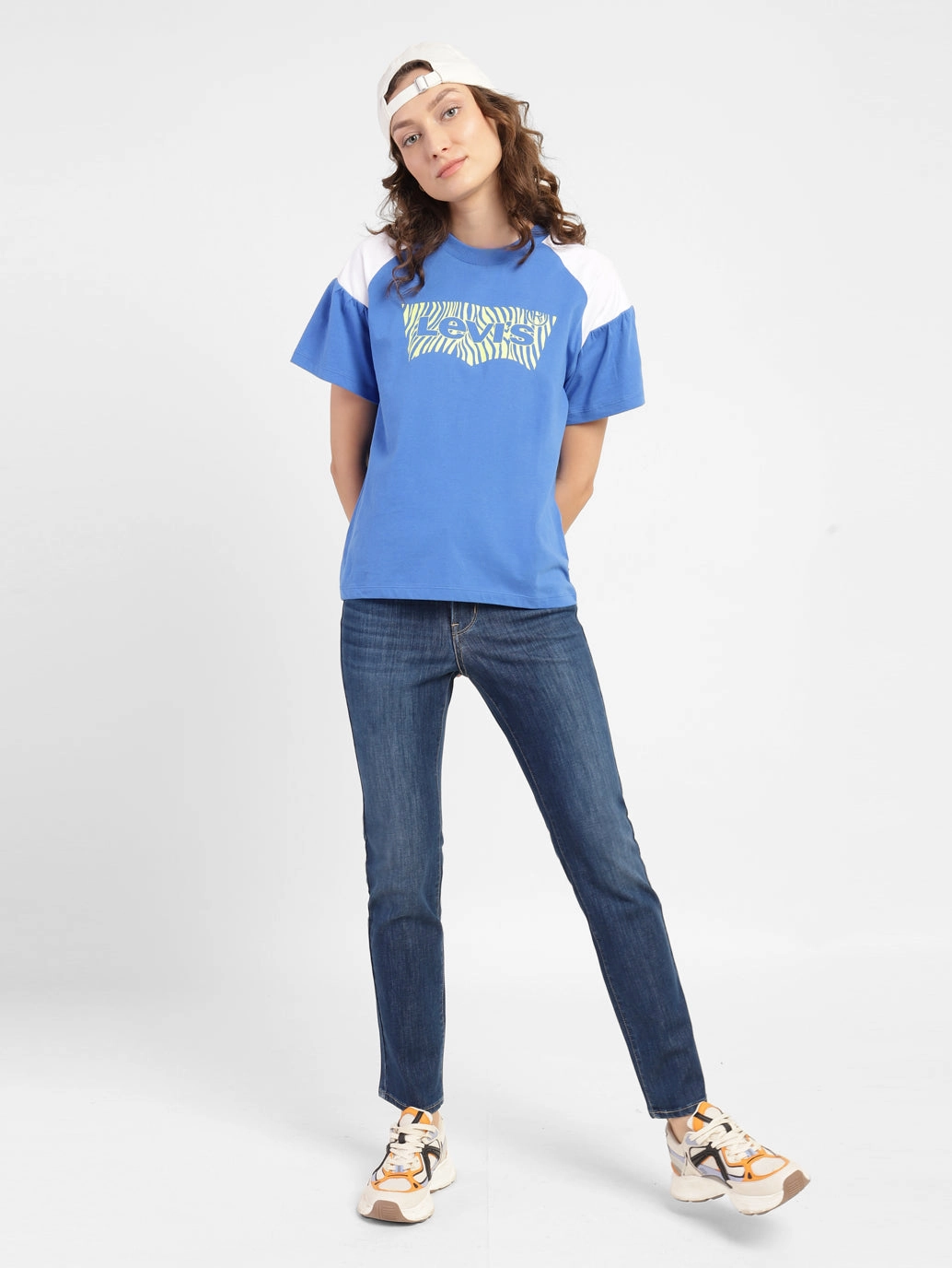 Women's 312 Blue Straight Fit Mid Rise Jeans Artist Vibe Travel Outfit