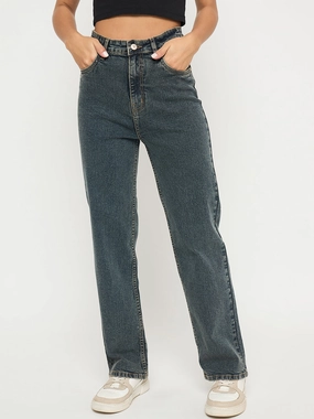 Madame Acid Wash Tinted Yellow Cotton Blend Jeans Stretch Road Trip Brunch Outfit Base Layer