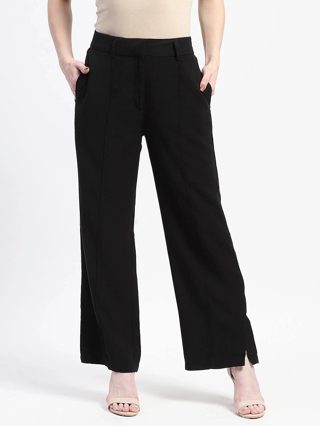 Perfect Fit Chilly Day Ready Madame Black Wide-Leg Trousers