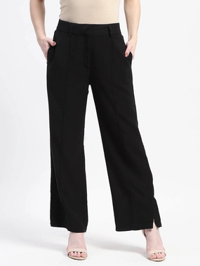 Perfect Fit Chilly Day Ready Madame Black Wide-Leg Trousers