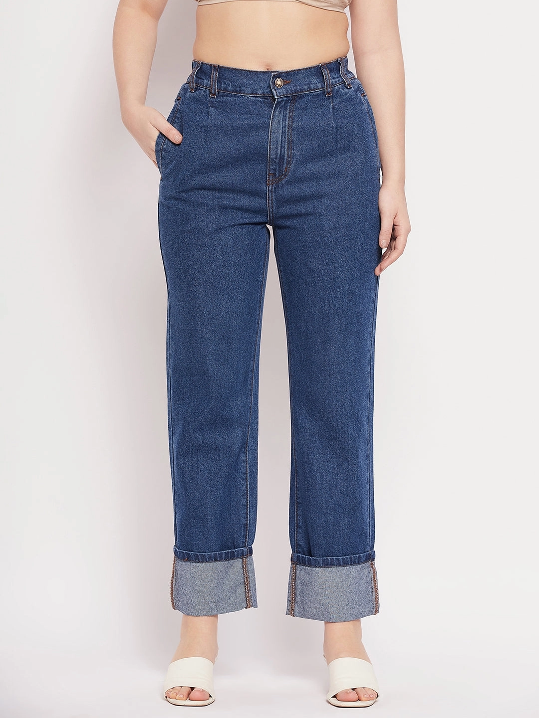 Basic Necessity Functional Waistband Madame Blue Denim