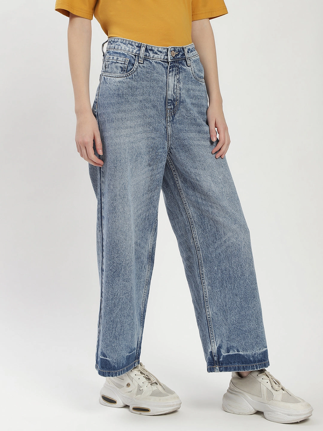 Casual Solution Madame Blue Wide-Leg Cropped Jeans