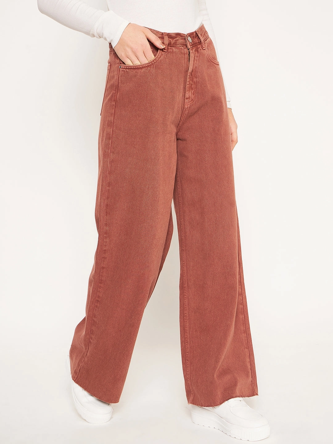 Comfy Fit Garment Dyed Texture Madame Brown Denim