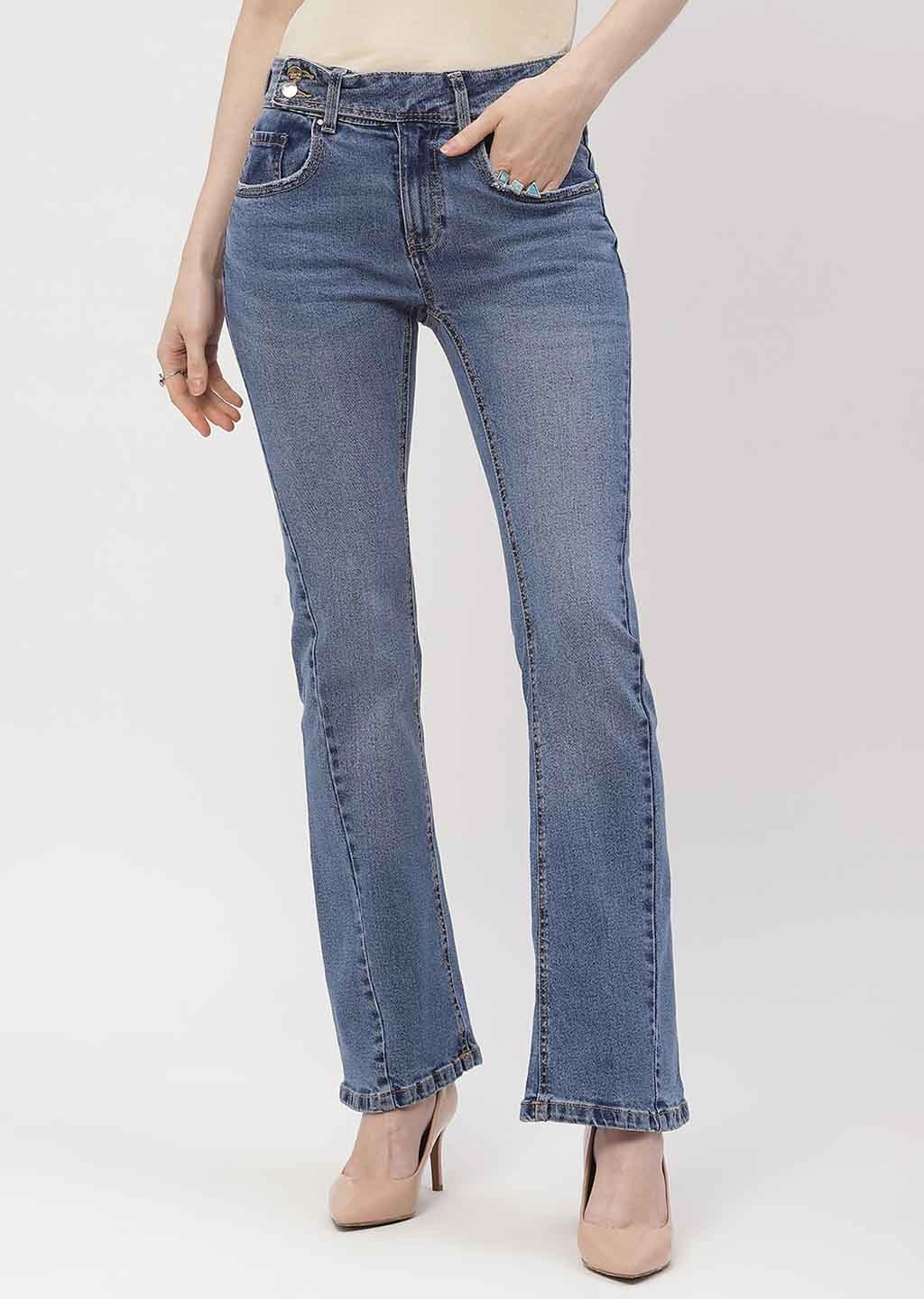 Daily Essentials Universal Basic Madame Cut Seam Dark Blue Flared Jeans