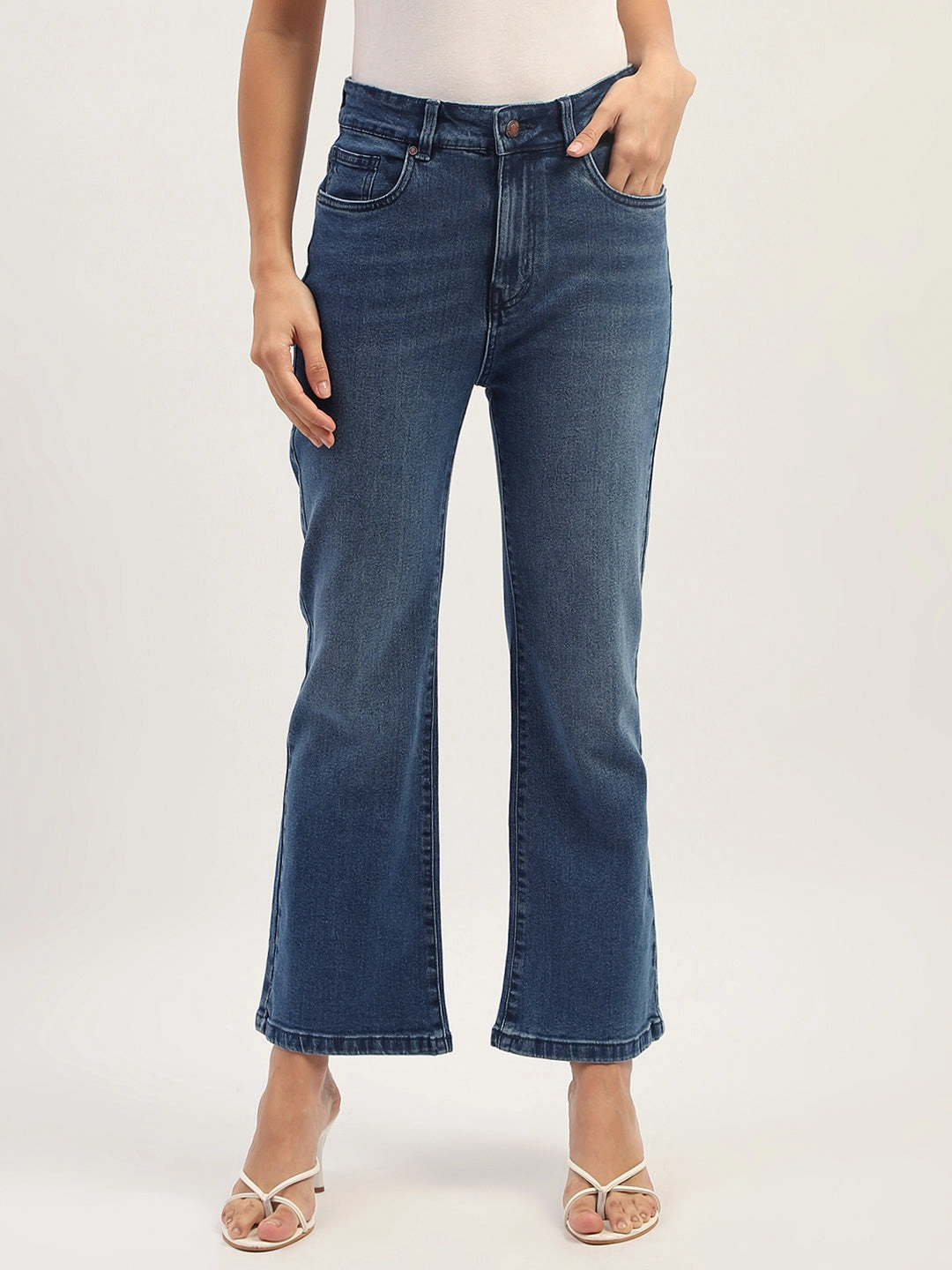 Lightweight Feel Balanced Piece Madame Dark Blue Straight Fit Cotton Denim