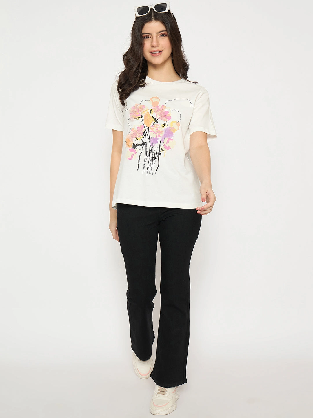 Modern Fit Party Look Sunny Vibes Couple Look Madame Flared Fit Black Denim Jeans